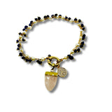 Lapis and Pearl, Rose quartz, Love Removable Charm Bracelet