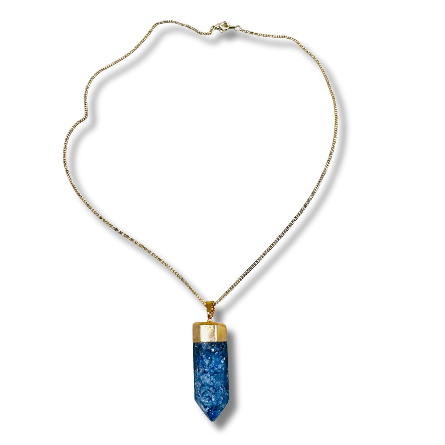 Purple Quartz Crystal Point Electroformed Necklace