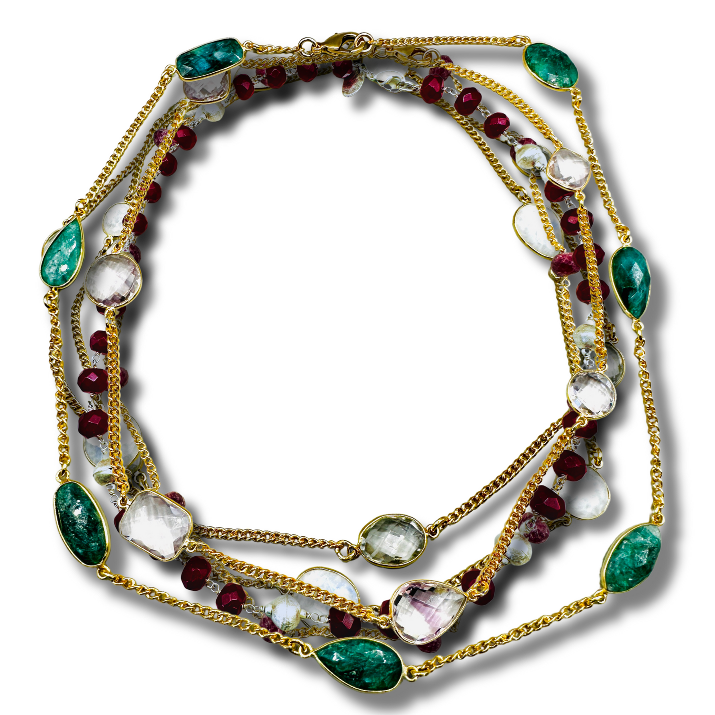 Carnelian and Silver Beaded Layering Necklace
