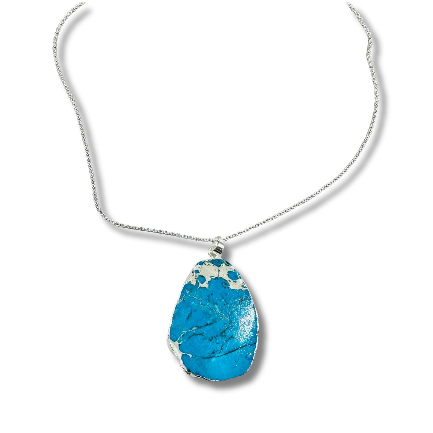 Turquoise Howlite Electroformed Necklace