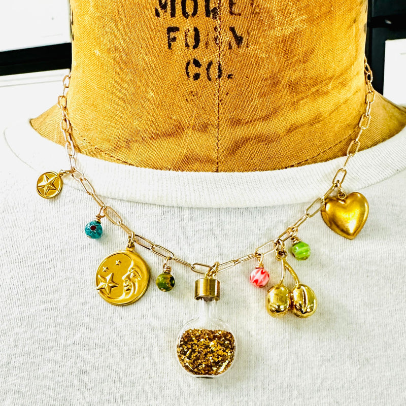 Good Luck Brass Charm Necklace