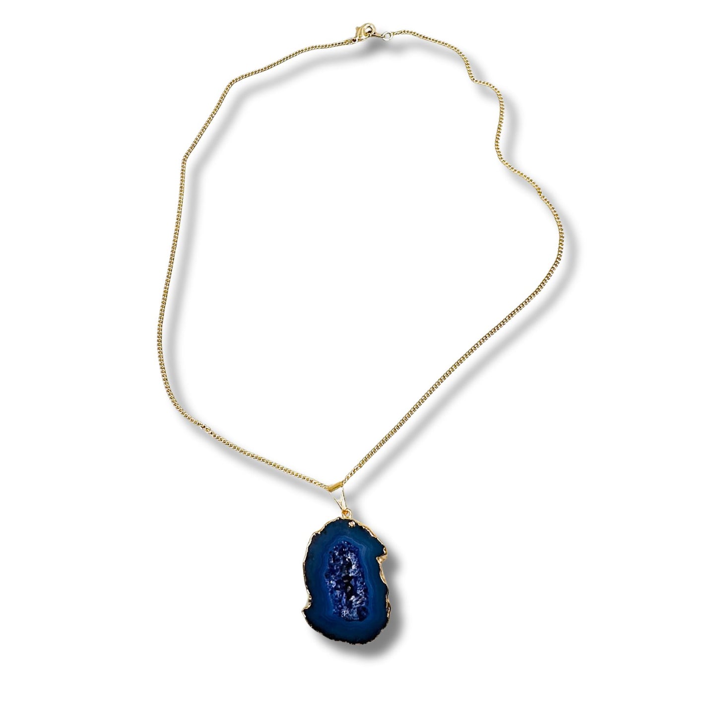 Purple Agate Slice Electroformed Necklace