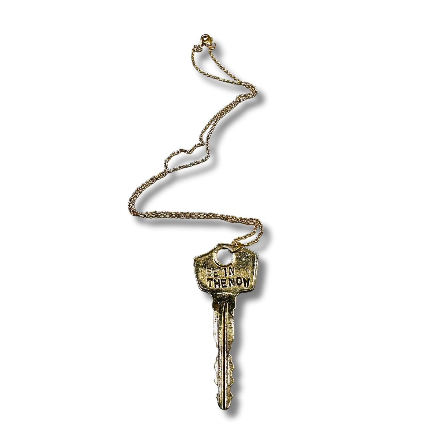 Be In The Now Hand Stamped Key Necklace