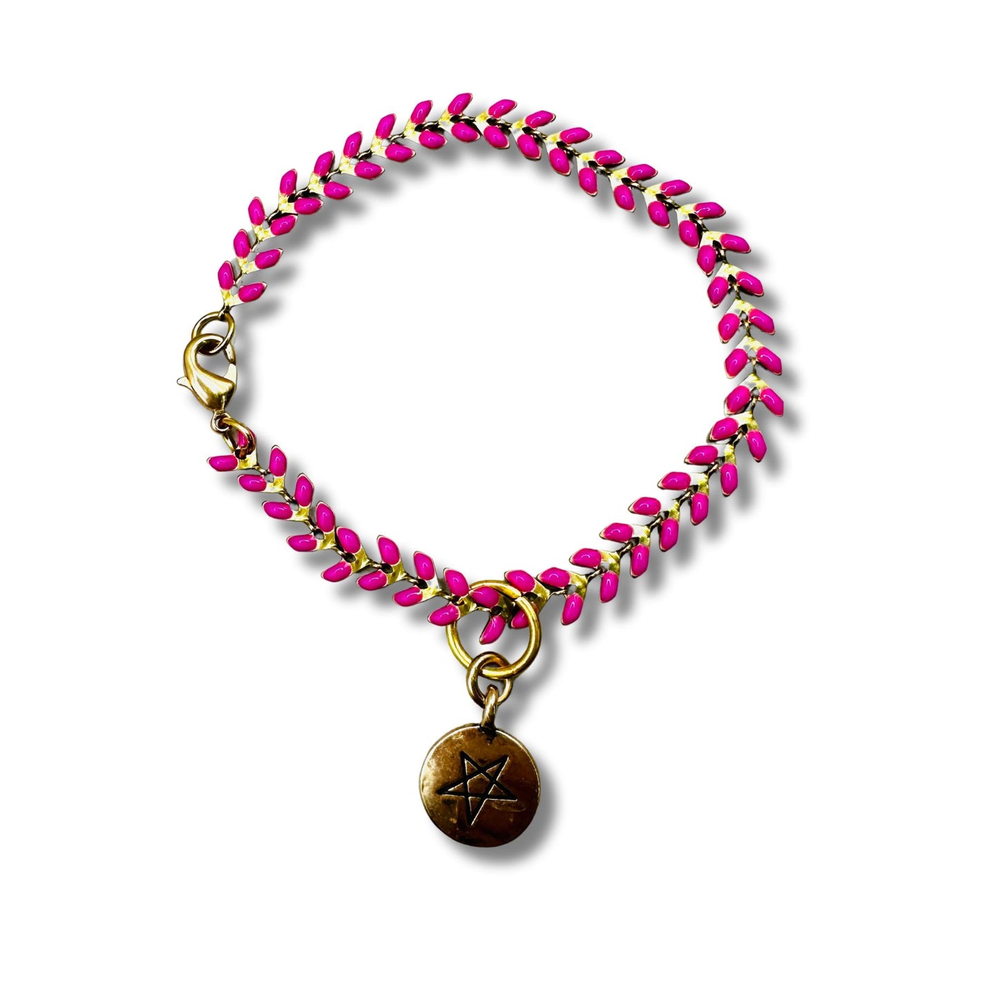 Multi Color Convertible Necklace and Bracelet Combination, Ruby Charm & Star