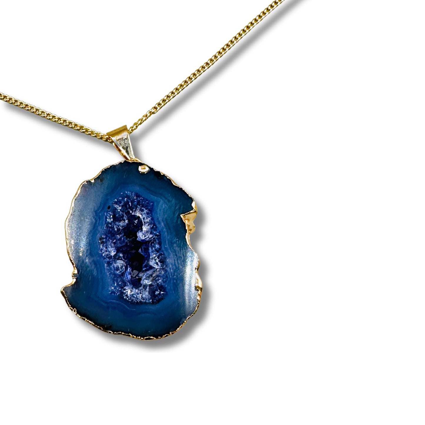 Purple Agate Slice Electroformed Necklace
