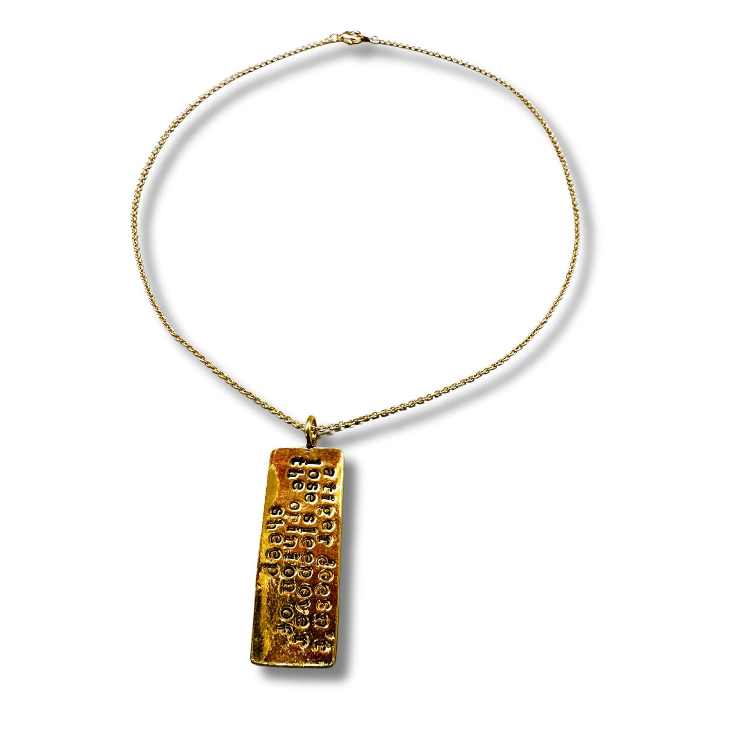 A Tiger Doesn't Lose Sleep Hand Stamped Necklace