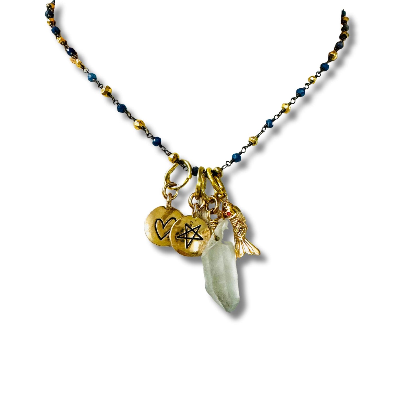 Dainty Lapis Gemstone Convertible Necklace, Bracelet, Layering Piece