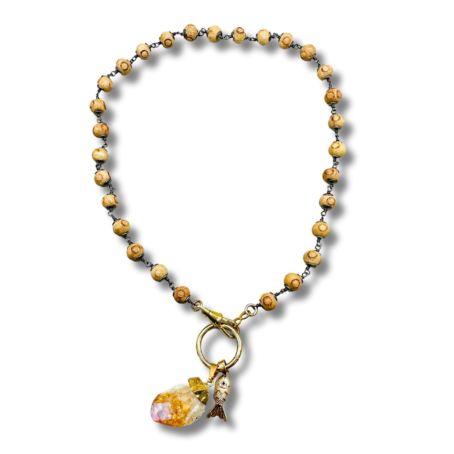 Vintage Coin Gemstone Convertible Necklace, Bracelet, Layering Piece