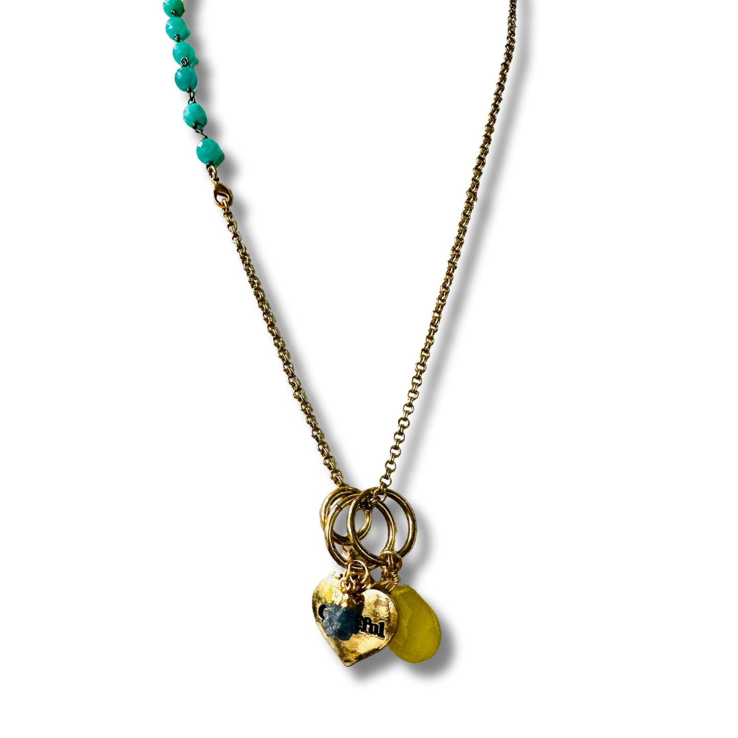 Evil Eye Gemstone Convertible Necklace, Bracelet, Layering Piece