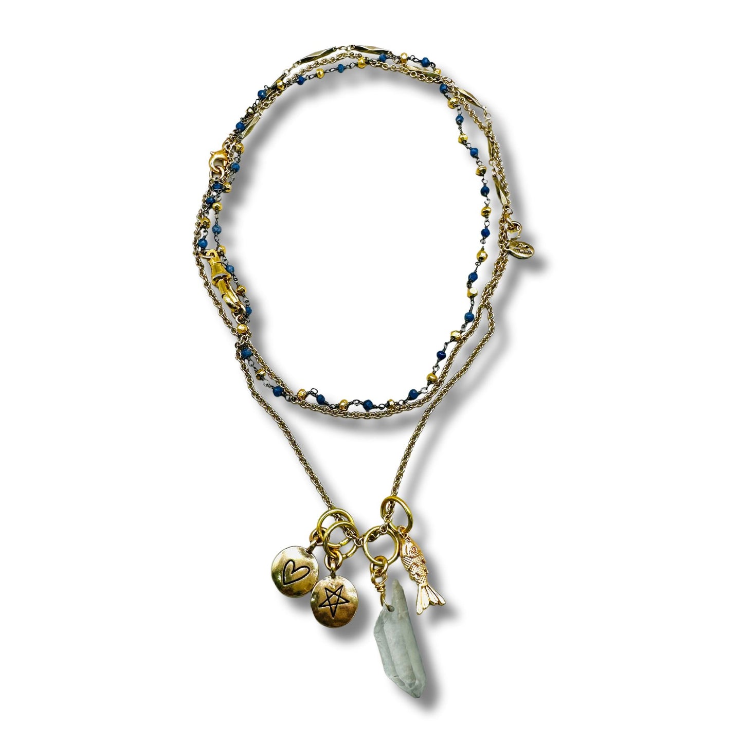 Dainty Lapis Gemstone Convertible Necklace, Bracelet, Layering Piece