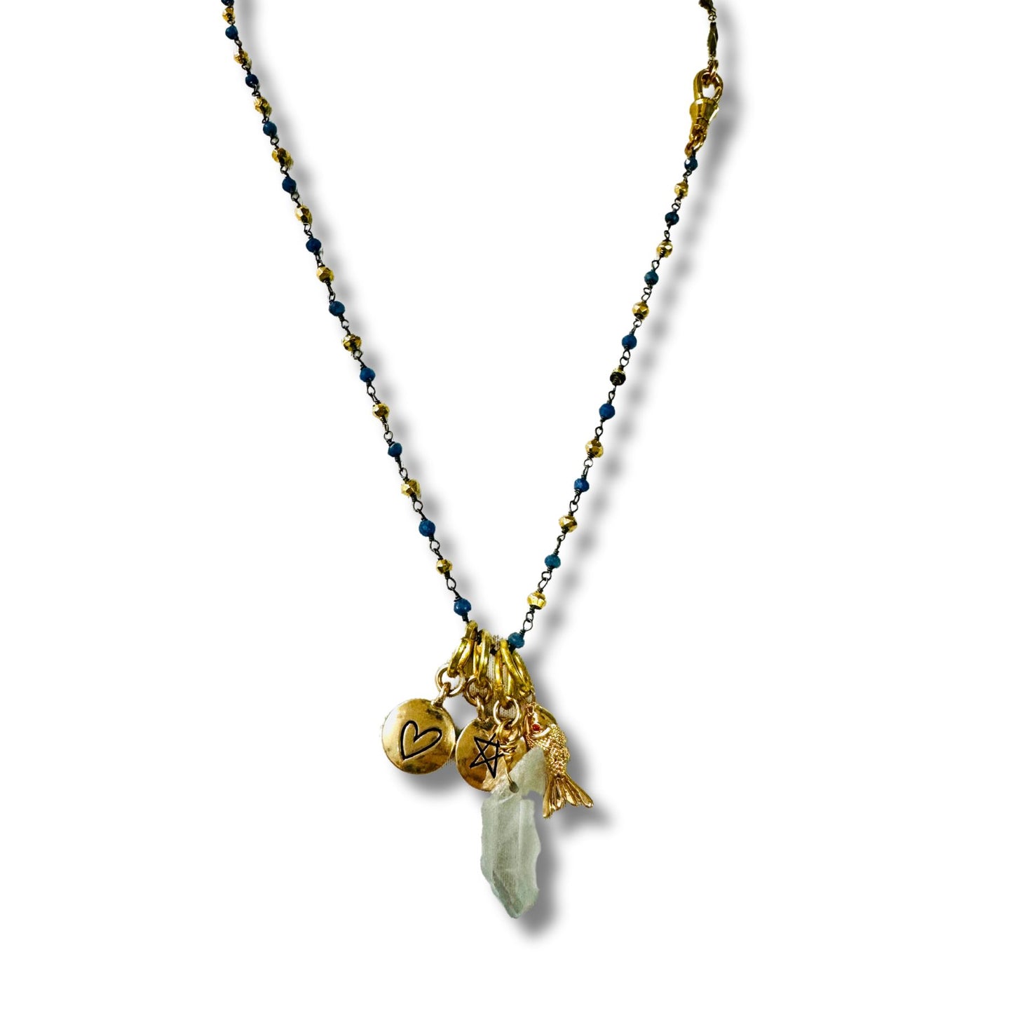 Dainty Lapis Gemstone Convertible Necklace, Bracelet, Layering Piece