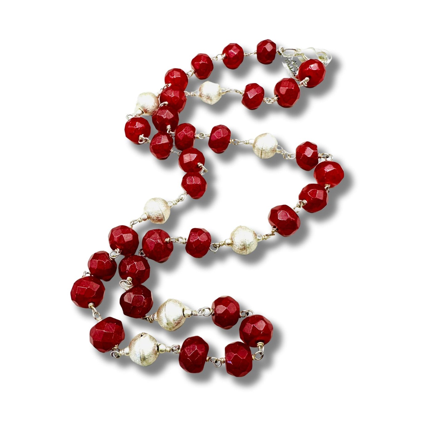 Genuine Ruby and Silver Layering Necklace