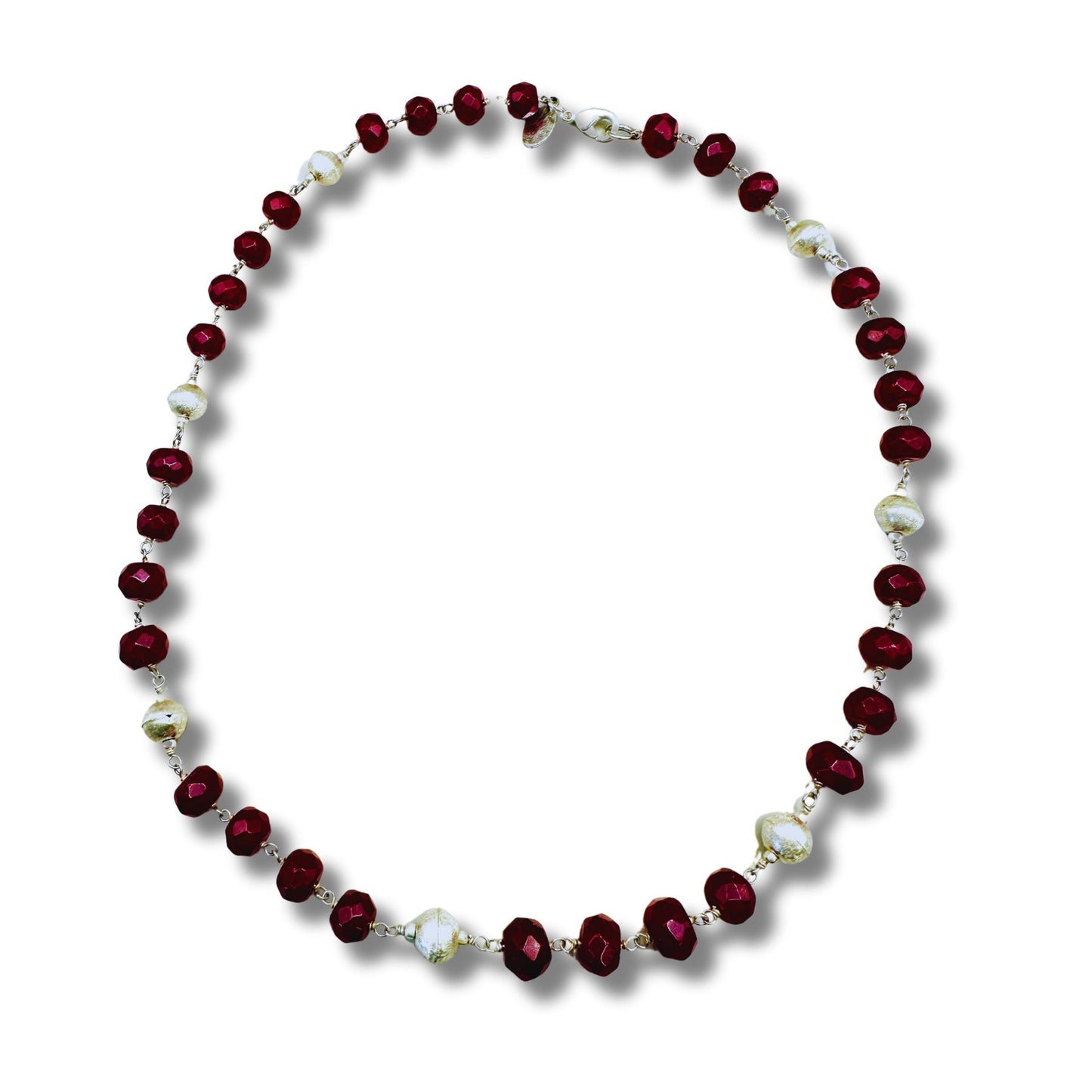 Genuine Ruby and Silver Layering Necklace