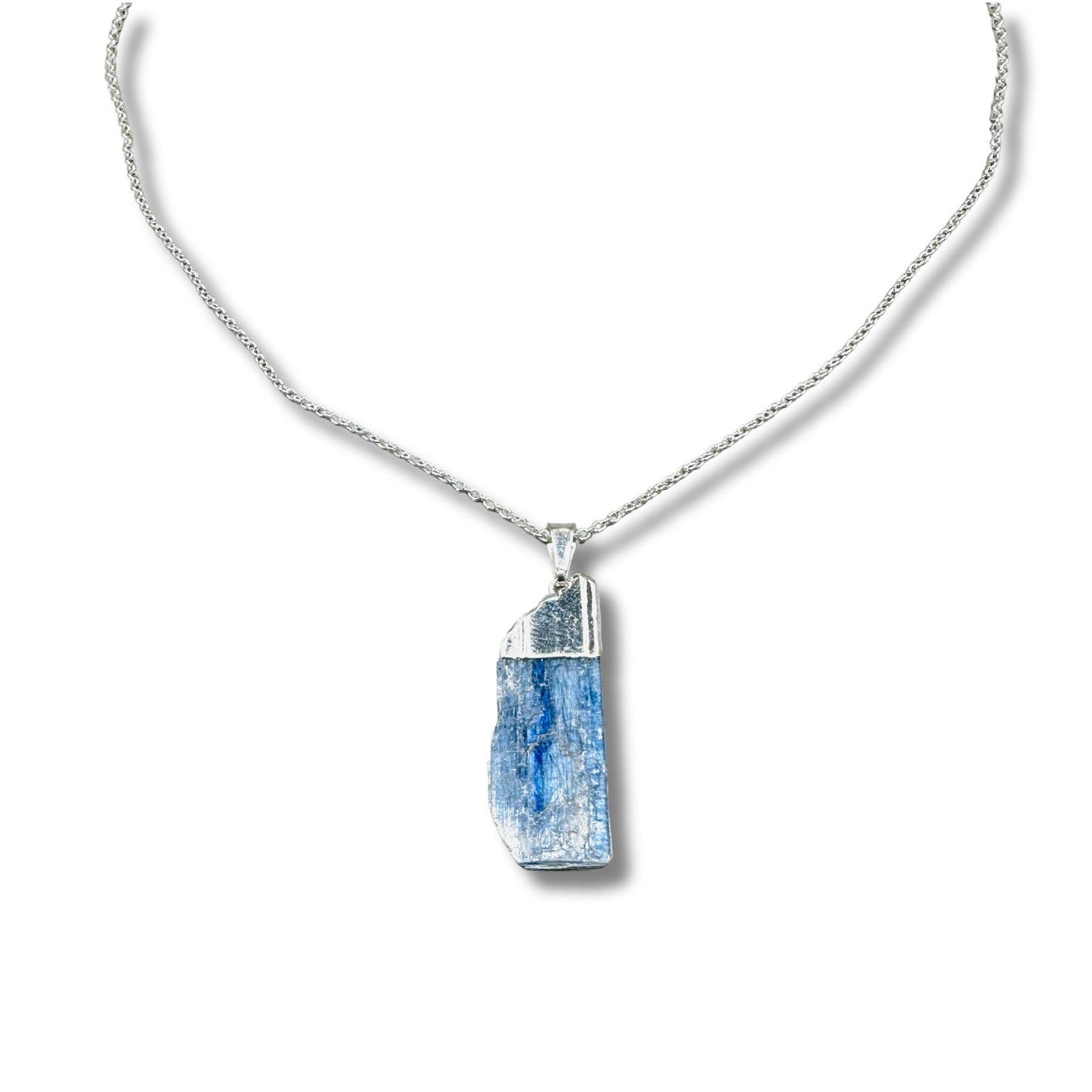 Electroformed Blue Raw Kyanite Crystal Necklace