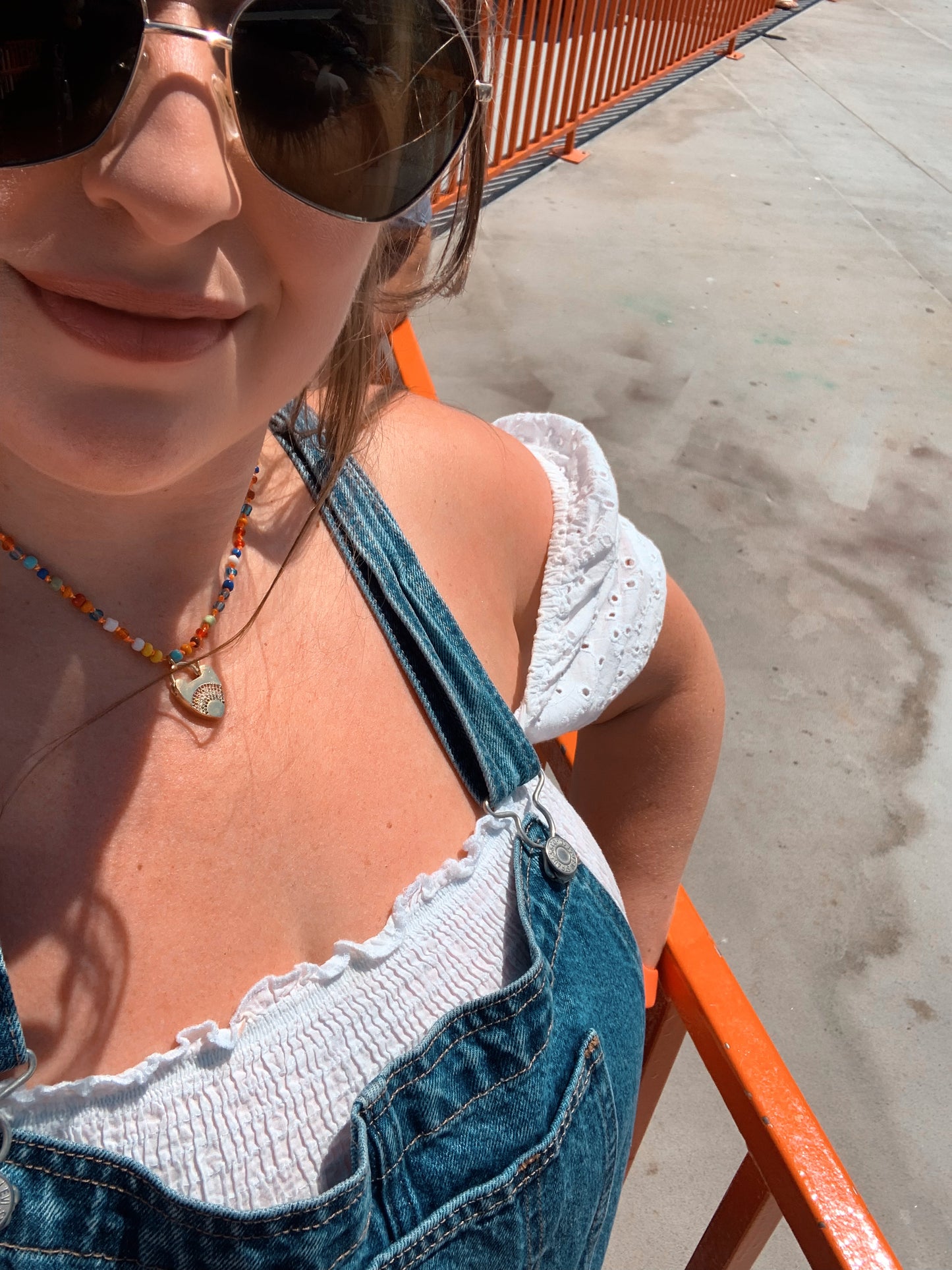 Boardwalk Babe Rainbow Heart Necklace