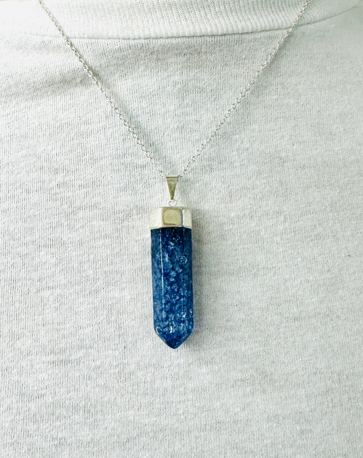 Purple Quartz Crystal Point Necklace