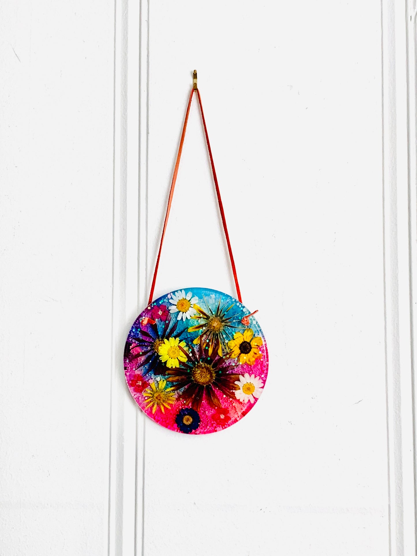 Dried Flower Alcohol Ink Wall Hanging