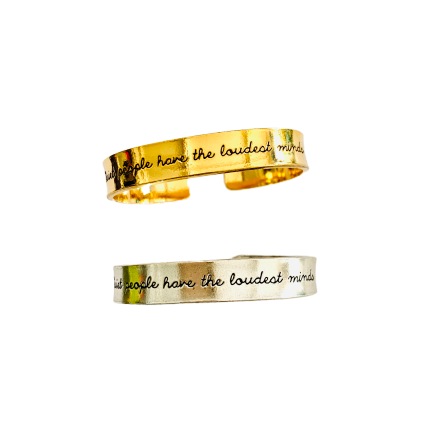 Quiet People Hand Stamped Cuff Bracelet