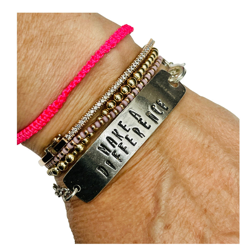 Make a Difference Stamped Chain ID Bracelet