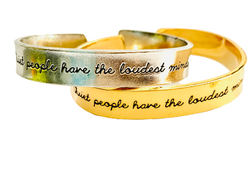Quiet People Hand Stamped Cuff Bracelet