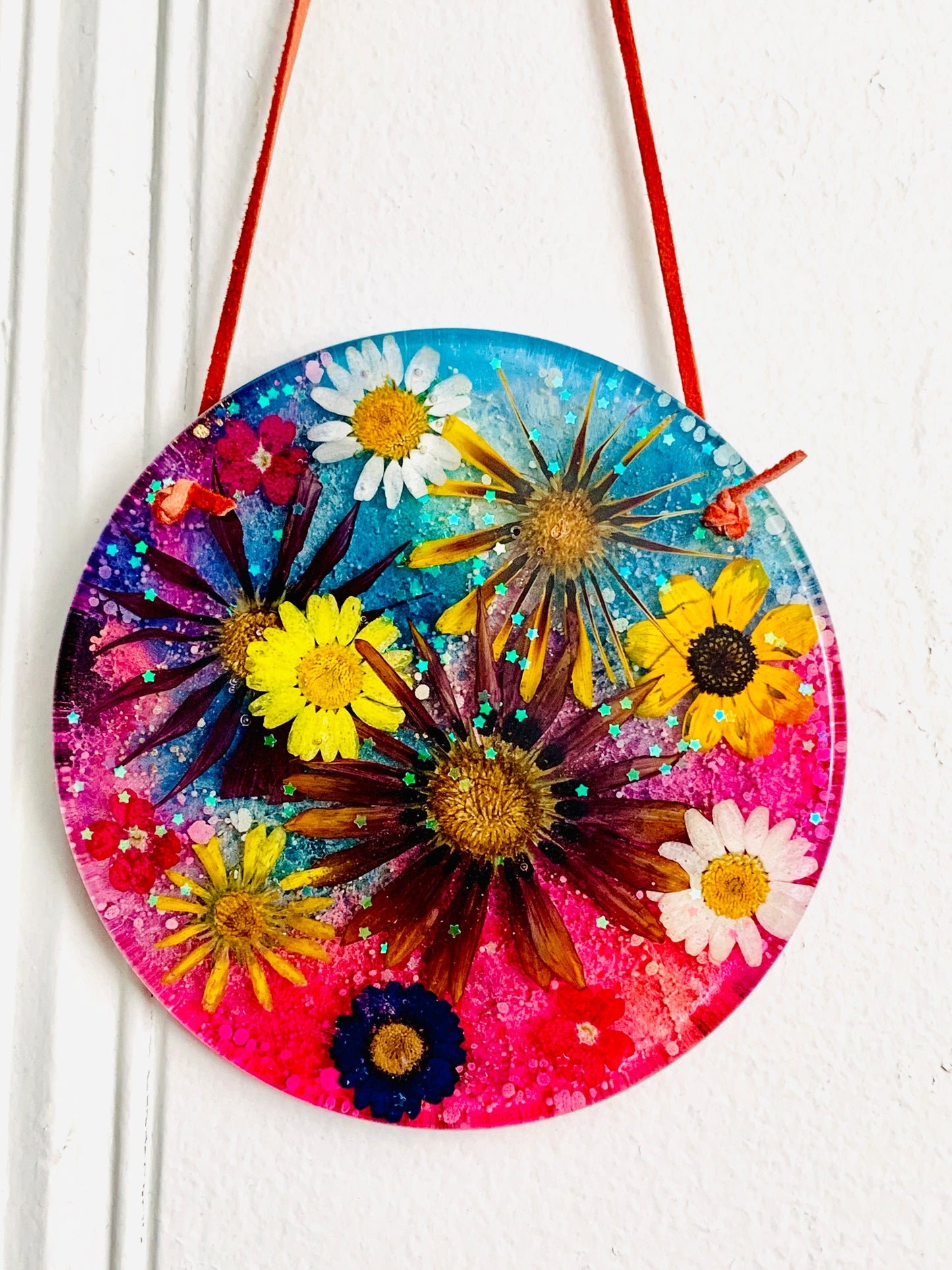 Dried Flower Alcohol Ink Wall Hanging