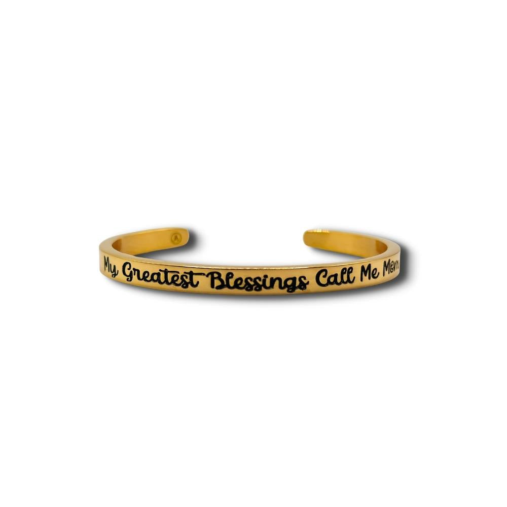 My Greatest Blessings Call Me Mom Cuff Bracelet