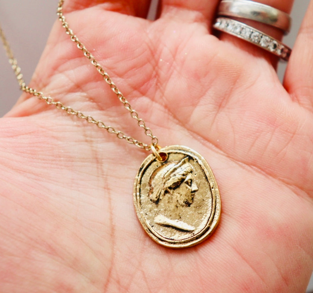 Athenian Man Vintage Cameo Necklace