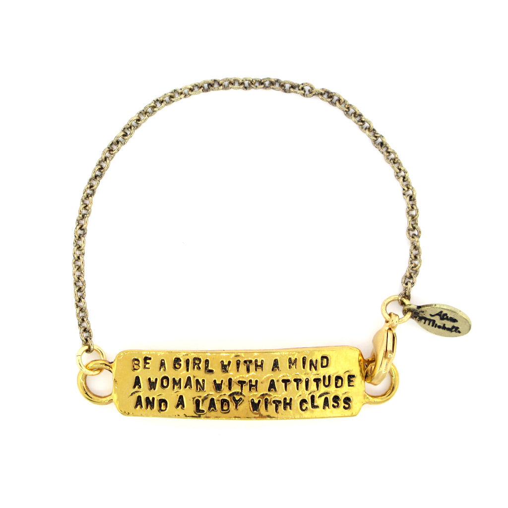 Be a Girl With a Mind Handstamped Chain Bracelet