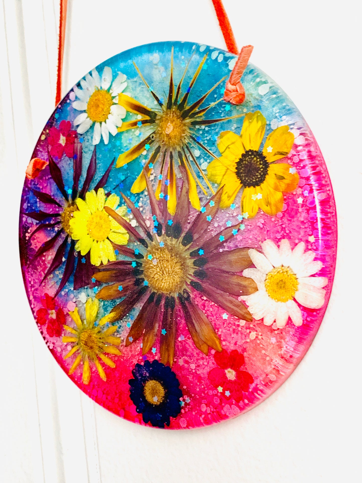 Dried Flower Alcohol Ink Wall Hanging