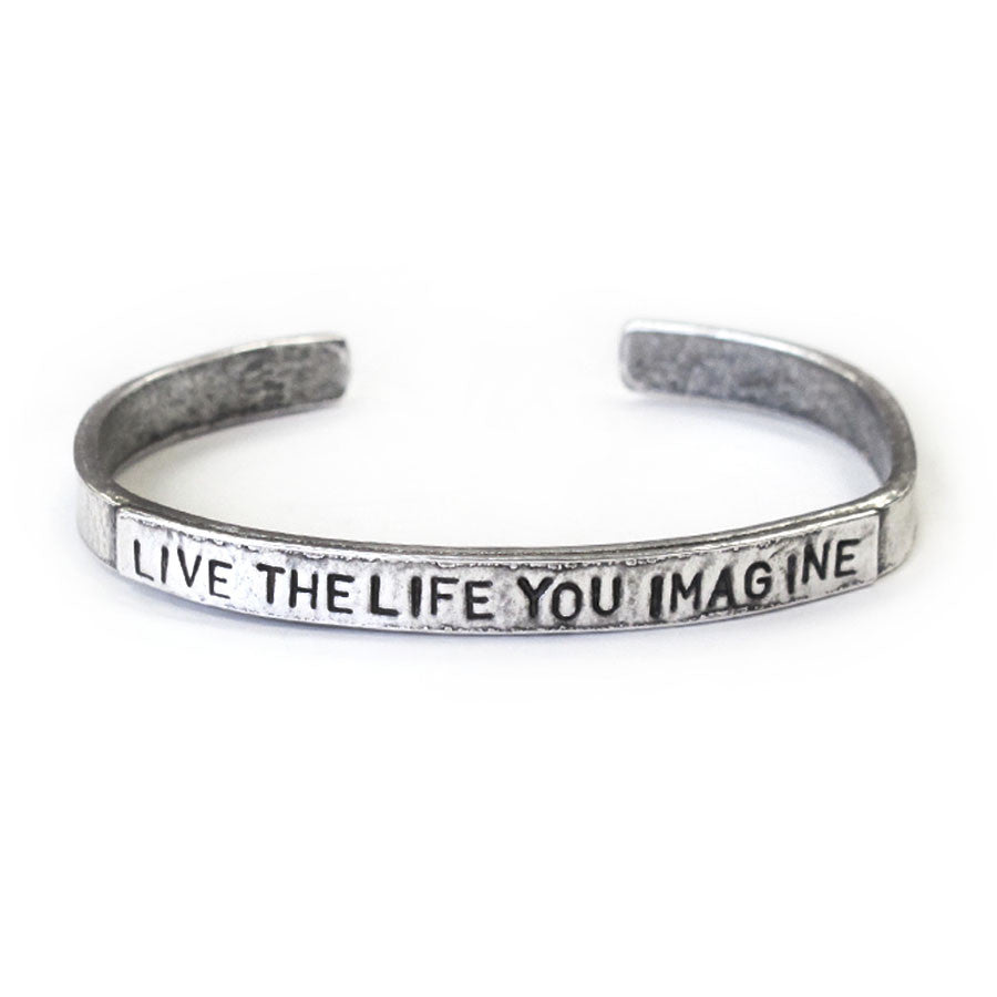Live The Life You Imagine Hand Stamped Cuff Bracelet