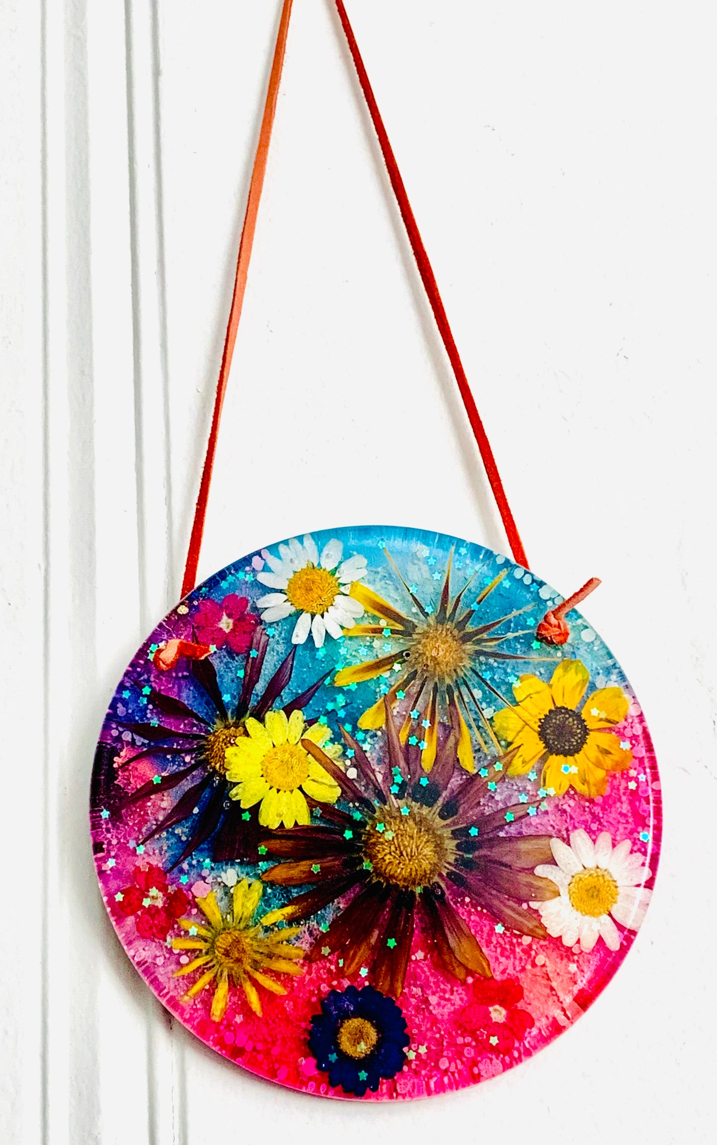 Dried Flower Alcohol Ink Wall Hanging