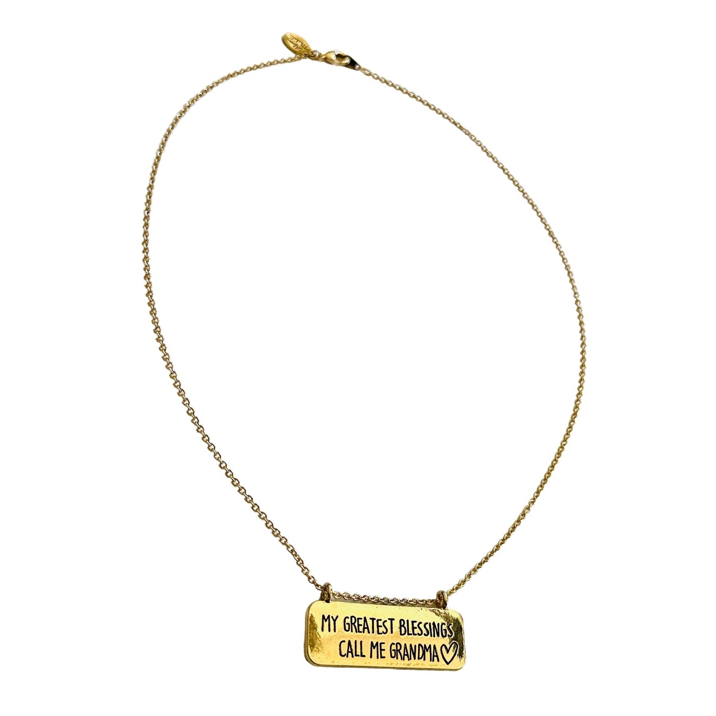My Greatest Blessings Call Me Grandma Bar Necklace