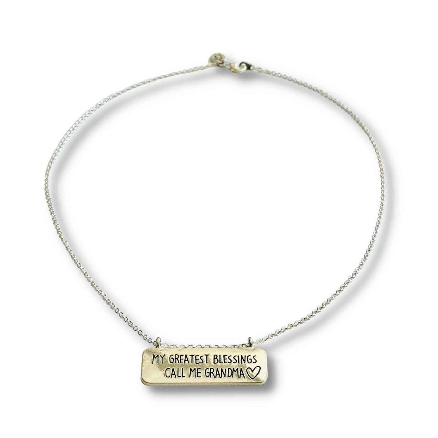 My Greatest Blessings Call Me Grandma Bar Necklace