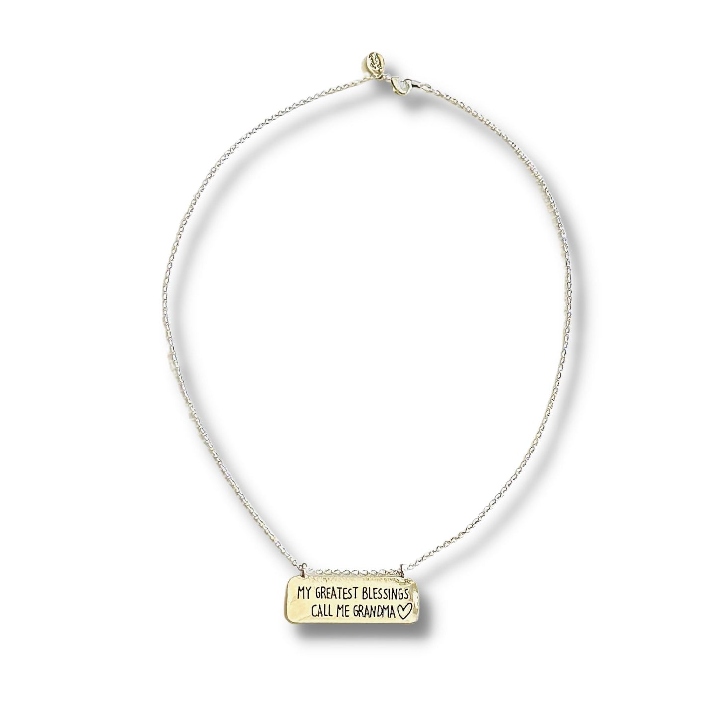 My Greatest Blessings Call Me Grandma Bar Necklace