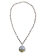 Sapphire Silver Locket with Garnet Chain