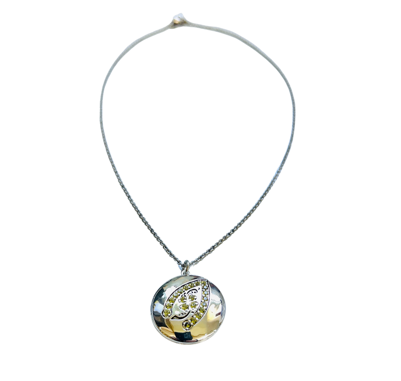 Wishbone Peridot Locket Necklace