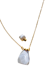 Banded Gray Agate Perfume Bottle Essential Oil Necklace