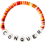 Conquer Vulcanite Word Bracelet