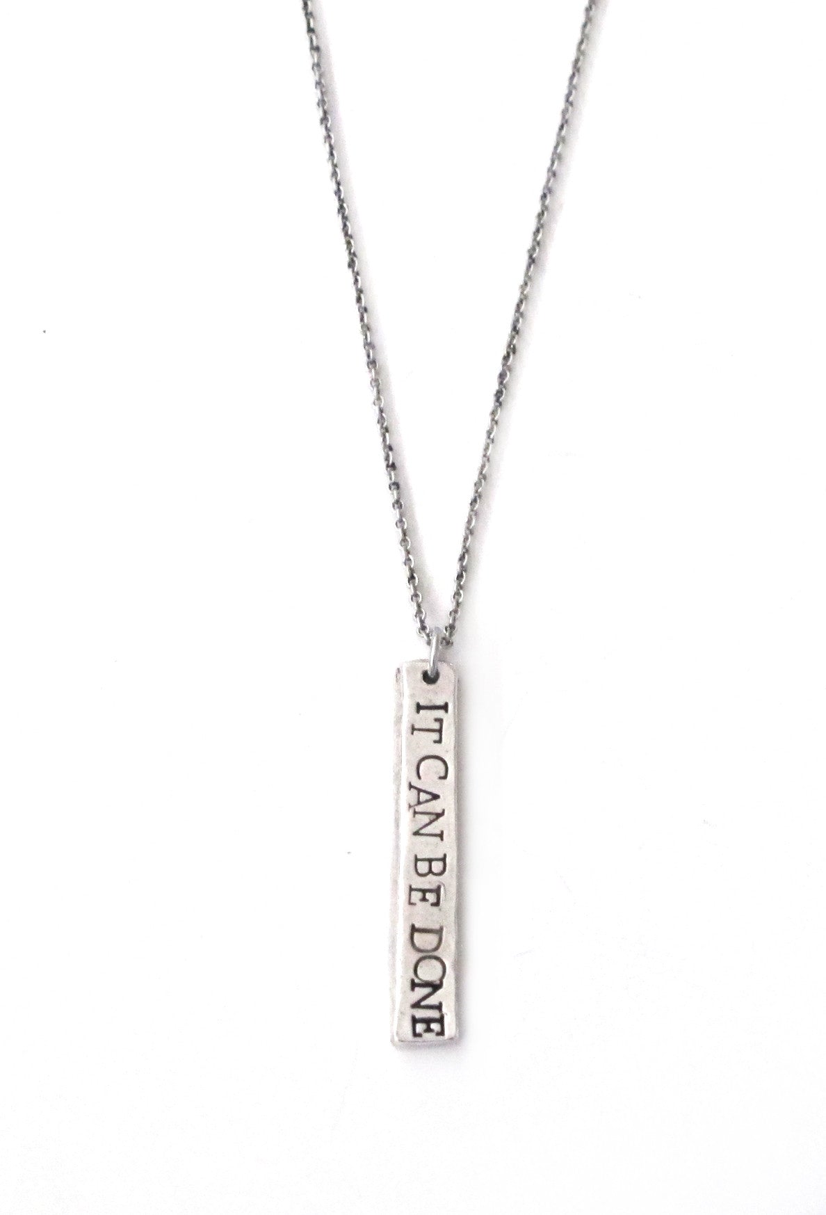 It Can Be Done/Take Action Hand Stamped Necklace