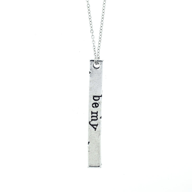 You Will Forever Be My Always Hand Four Sided Bar Stamped Necklace