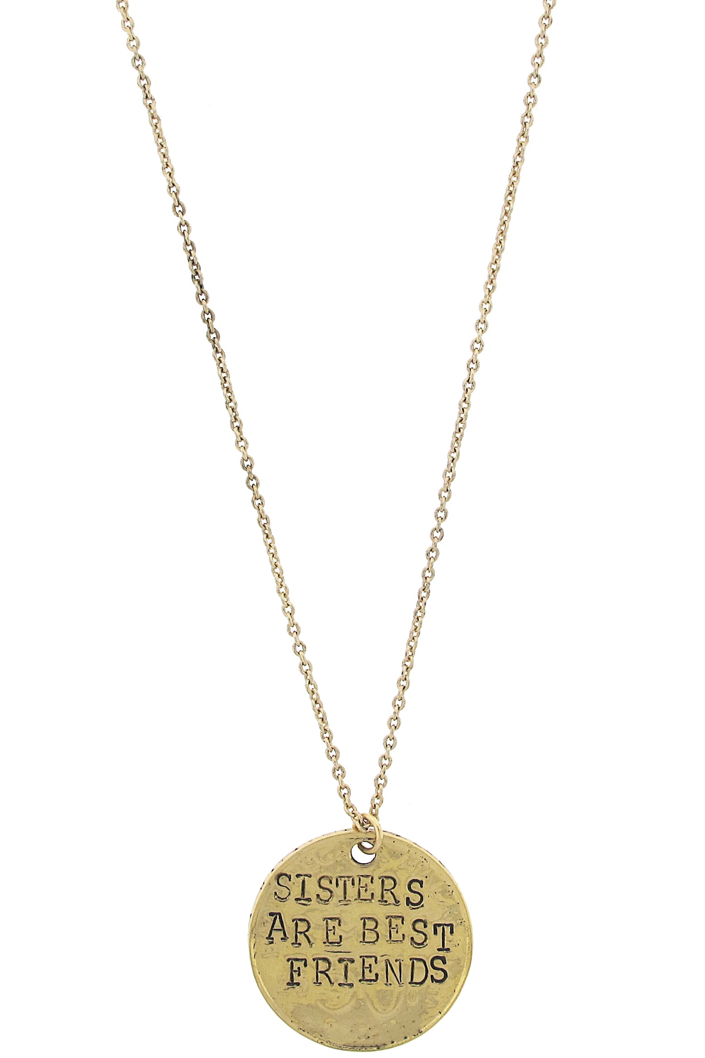 Sisters are Best Friends Hand Stamped Necklace