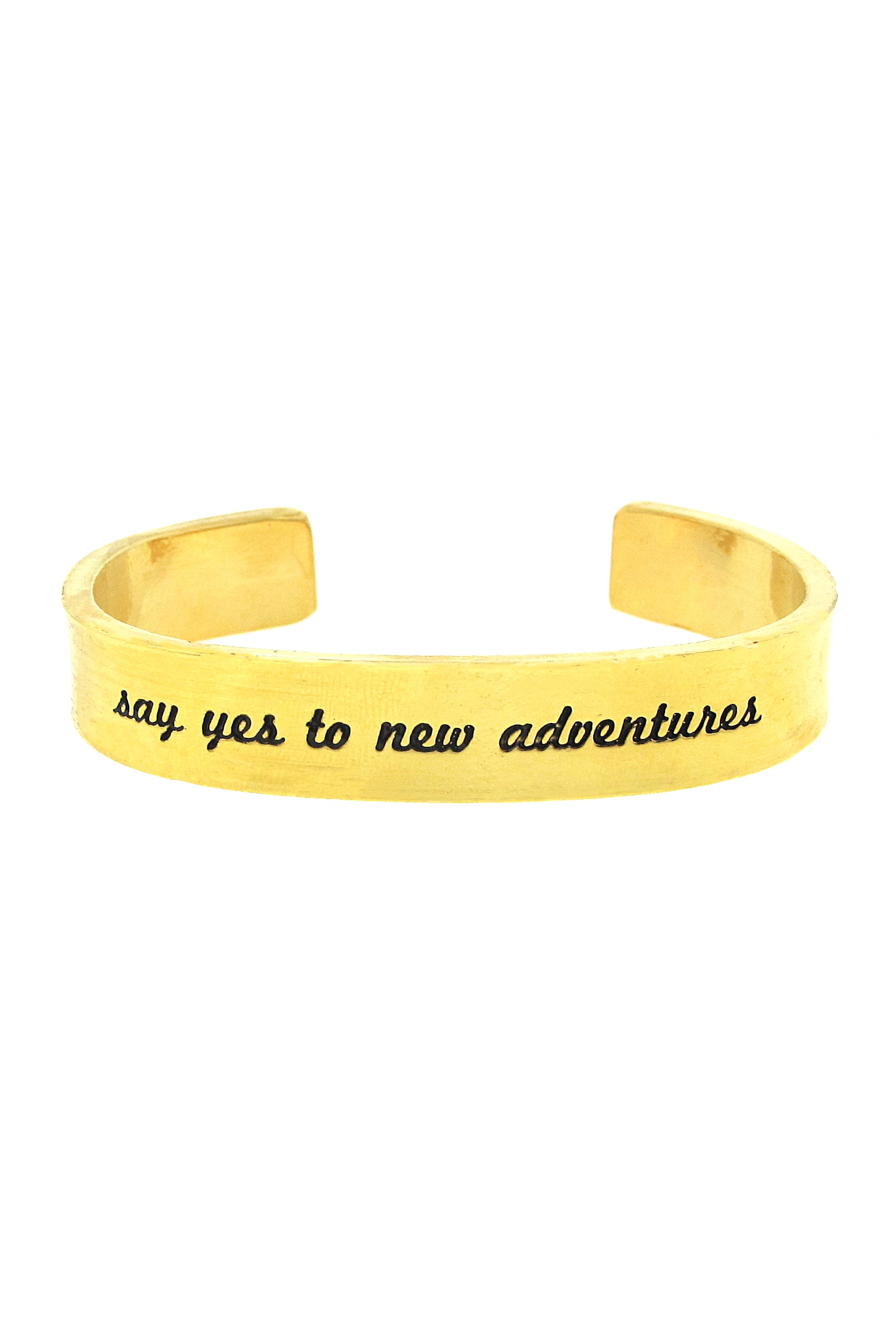 Say Yes To New Adventures Hand Stamped Cuff – Alisa Michelle
