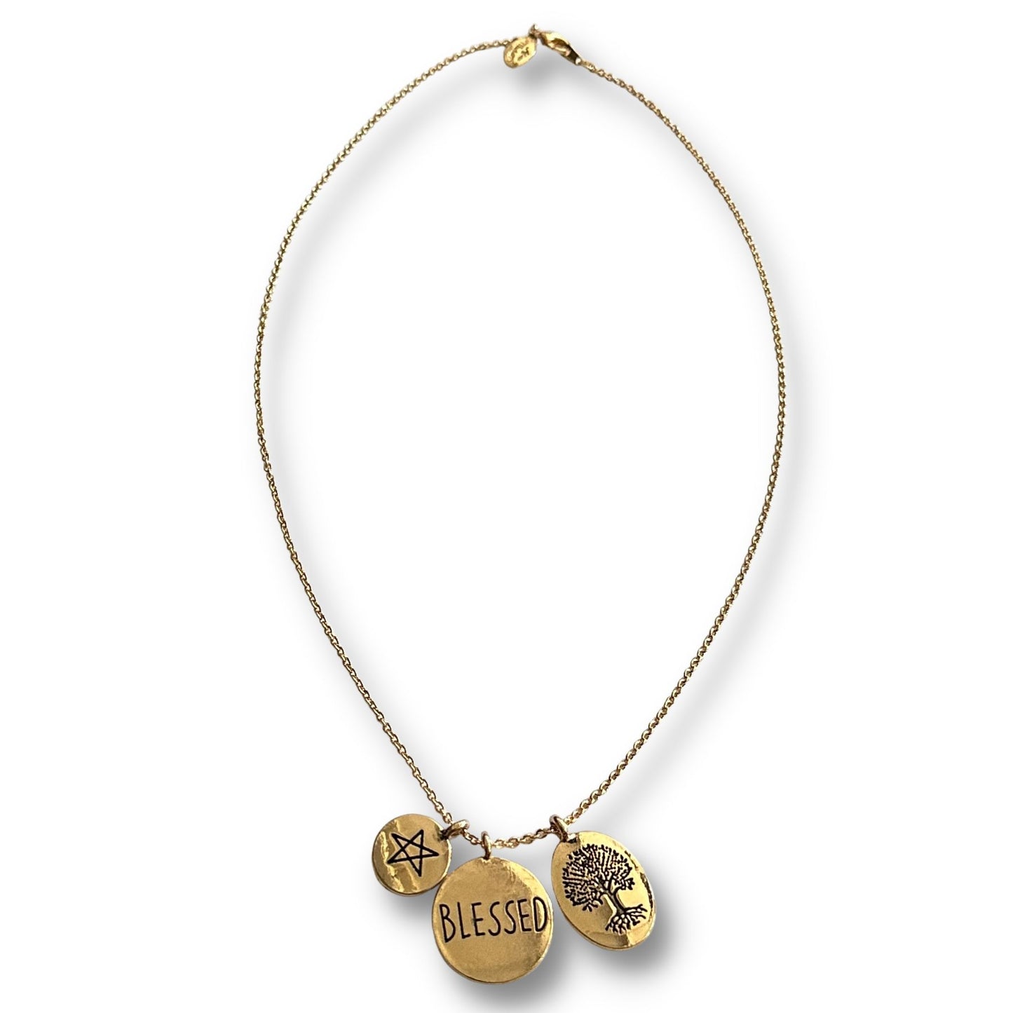 Blessed Charm Necklace with Family Tree charm