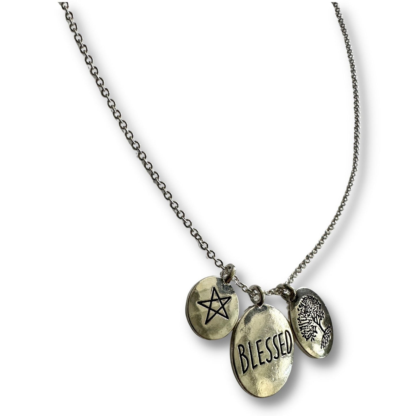 Blessed Charm Necklace with Family Tree charm