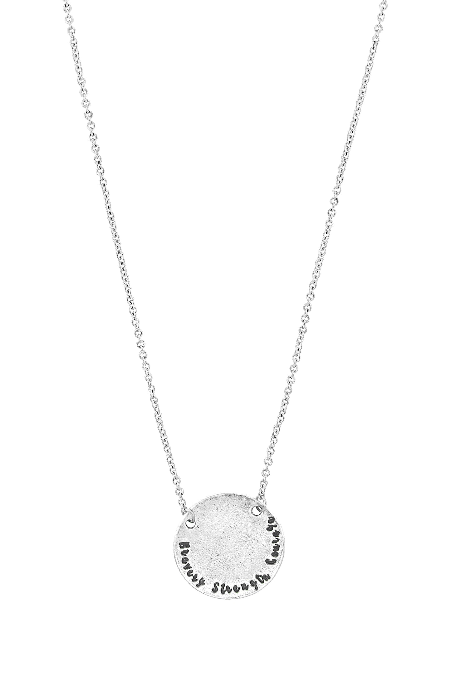 Bravery Strength Courage Hand Stamped Necklace