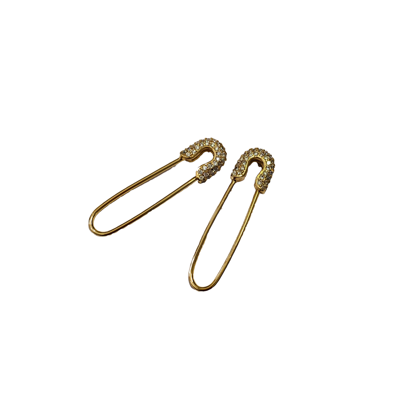 Safety Pin CZ Earrings
