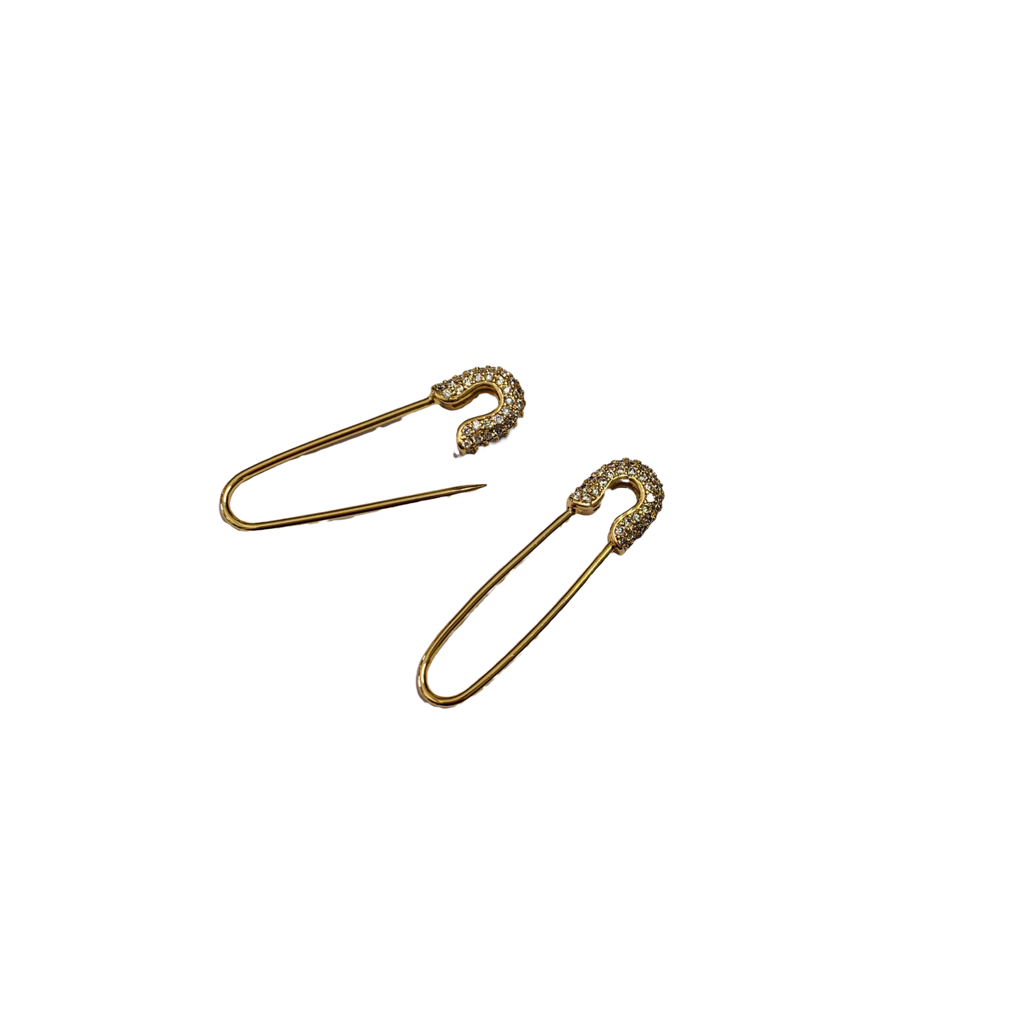Safety Pin CZ Earrings