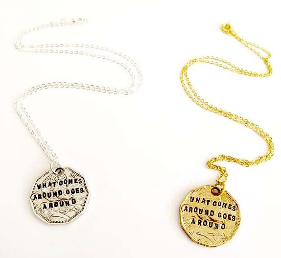 What Goes Around Comes Around/ Karma Double Sided Necklace