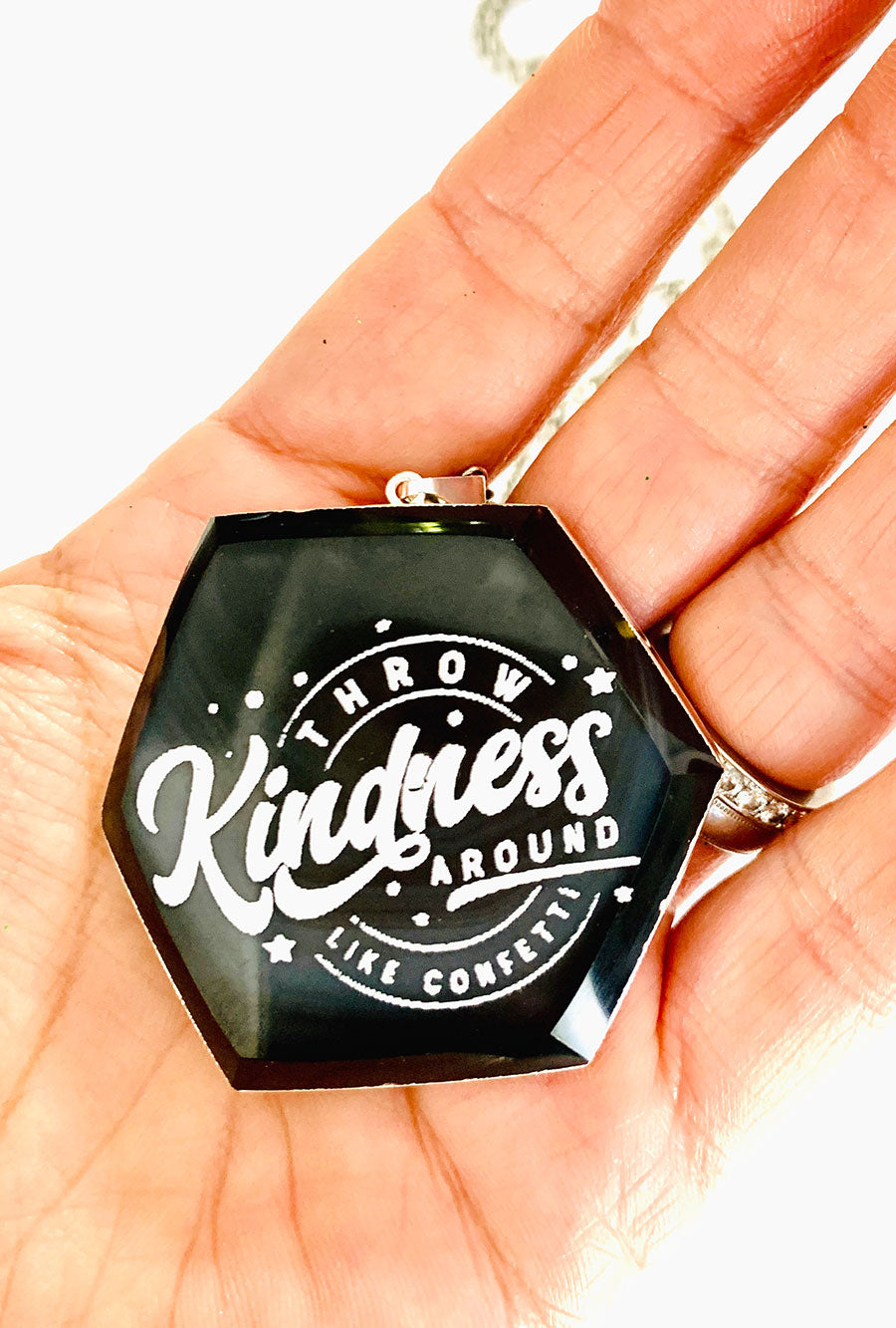Throw Kindness Around Like Confetti Agate Necklace