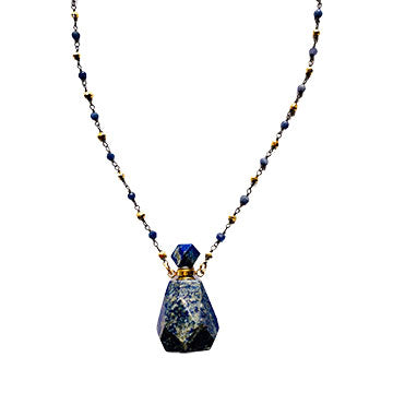 Happy Lapis Perfume Bottle Necklace
